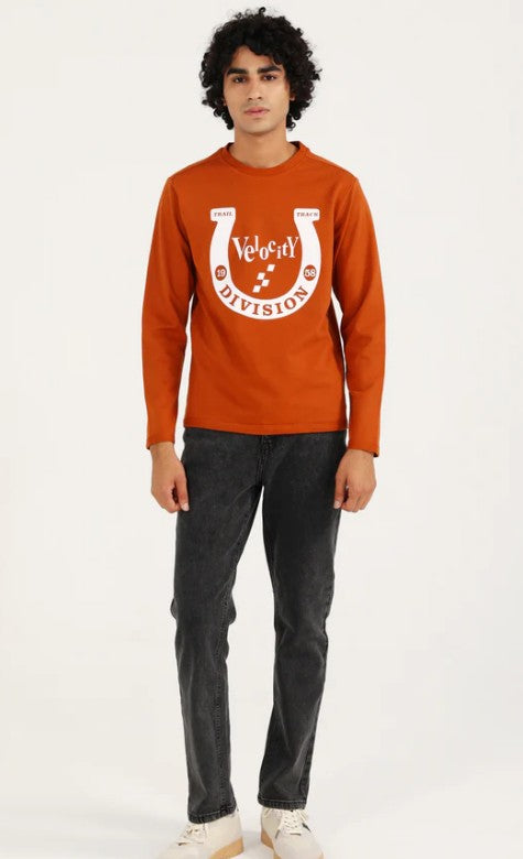 URBAN ORA CLOTHING #7624 FULL SLEEVE GRAPHIC TEE