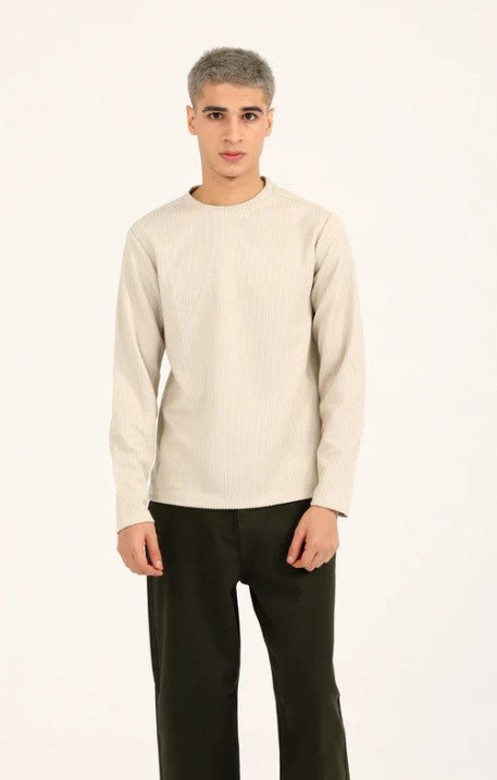 URBAN ORA CLOTHING #7643 TEXTURED FULL SLEEVE TEE