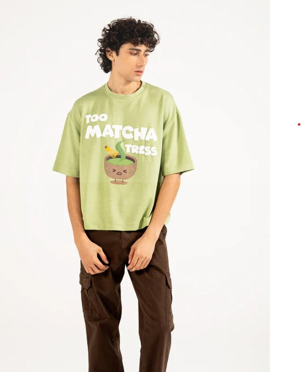 URBAN ORA CLOTHING #7654 BOXY FIT MATCHA TEE